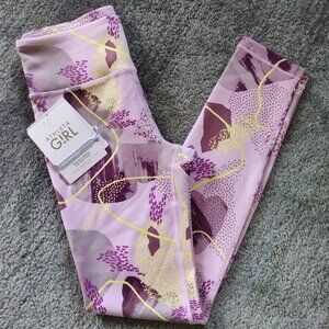 NWT Athleta Girl Leggings High Rise Printed Chit Chat XL/14